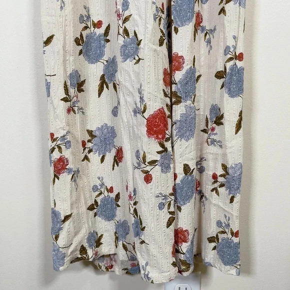 American Eagle White  Floral Wrap Front Wide Leg Jumpsuit - Picture 13 of 14